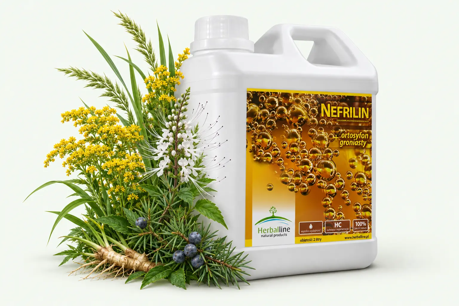 Nefrilin — Nawłoć · Perz · Jałowiec · Ortosyfon